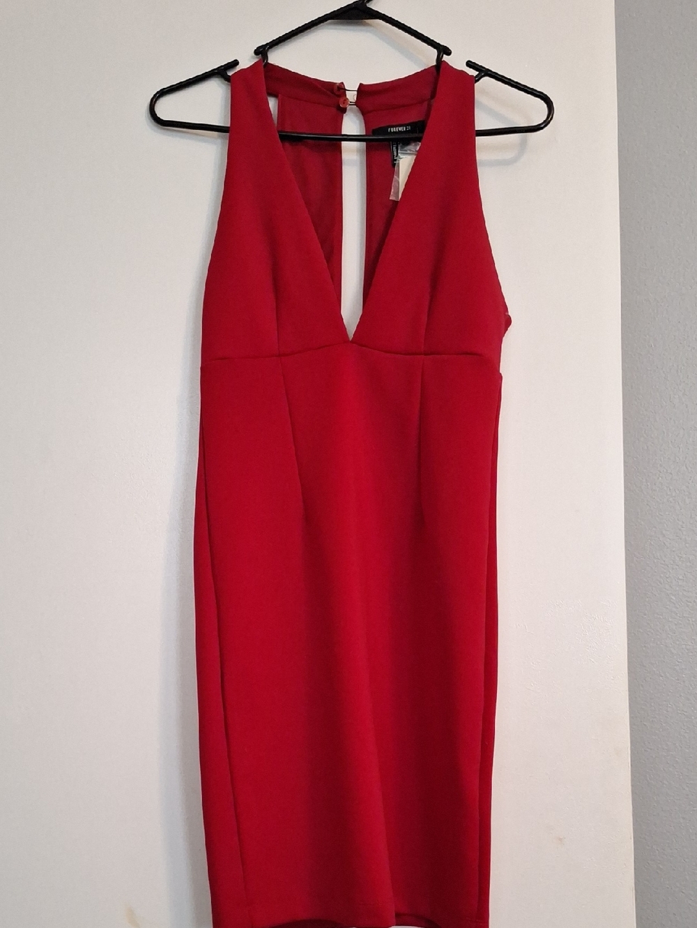Forever 21 Red Plunge Midi Dress